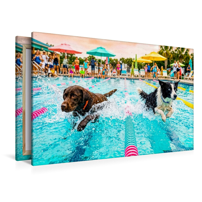 Hundeschwimmrennen - Action auf der Schwimmbahn