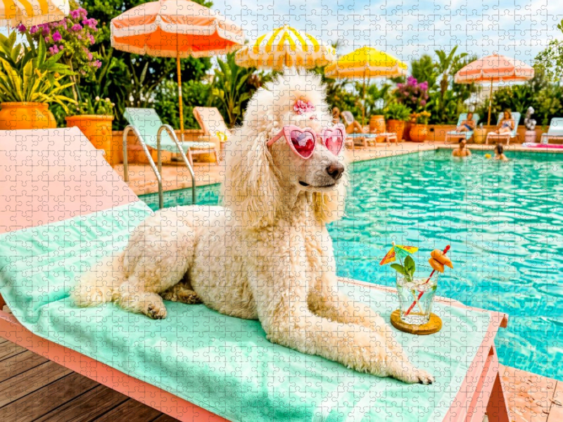 Pudeldame am Pool - Sommer Glamour