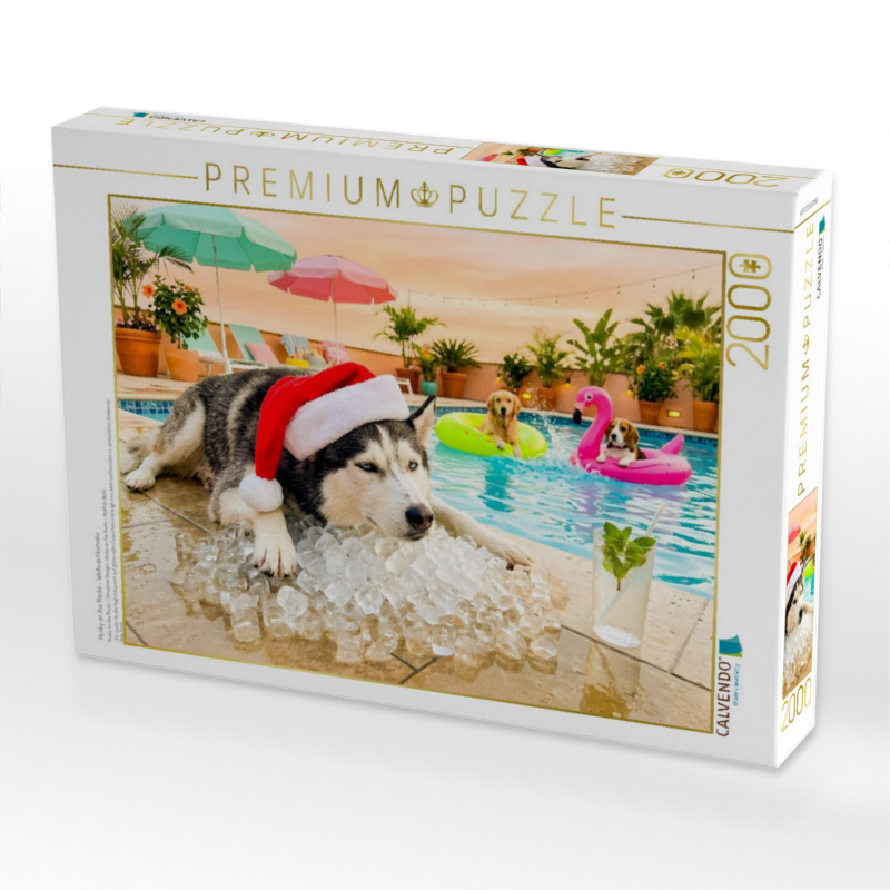 Husky on the Rocks - Weihnachtsmotiv
