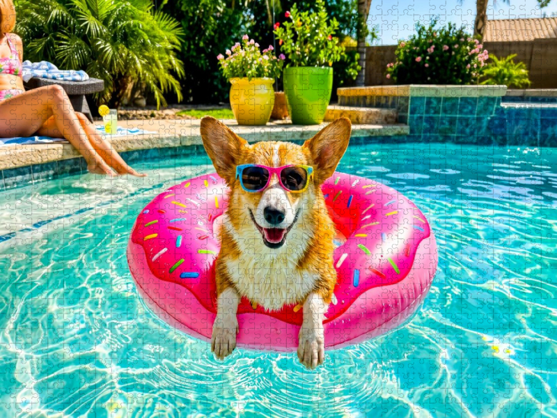 Corgi Chillen - Lustiges Sommer Hundemotiv