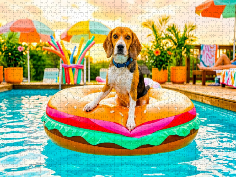 Beagle Burgerinsel – Lustiges Sommer Hundemotiv