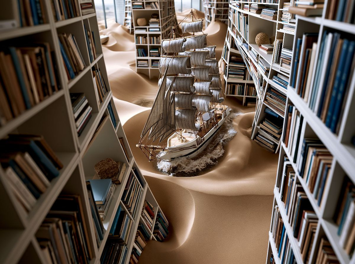 Das Schiff in der Dünenbibliothek