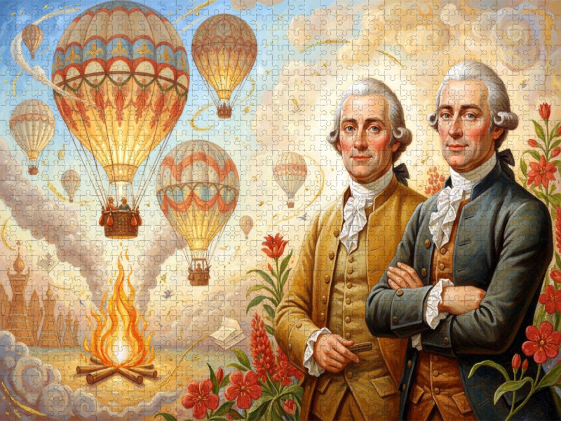 Montgolfier-Brüder (1783) erster bemannter Ballonflug