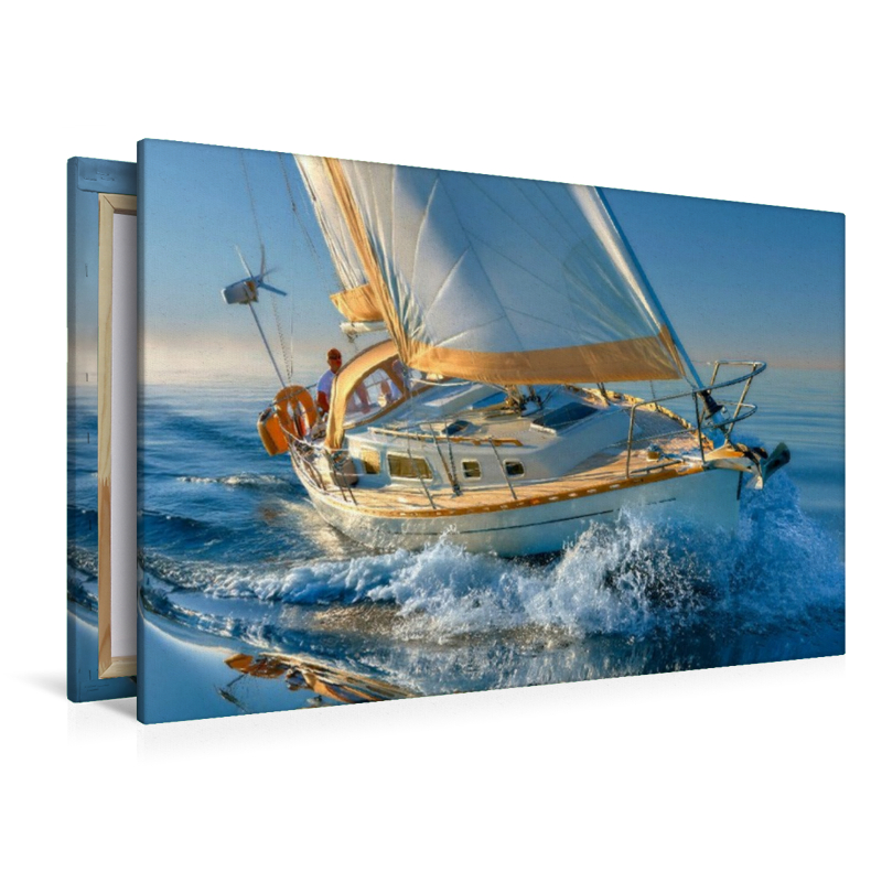 Ein Boot im Gleichgewicht zwischen Himmel und Wellen