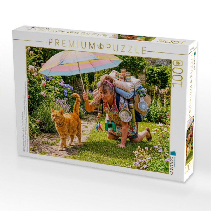 Abenteuerlustige rote Katze im Garten - Humorvolles Puzzle