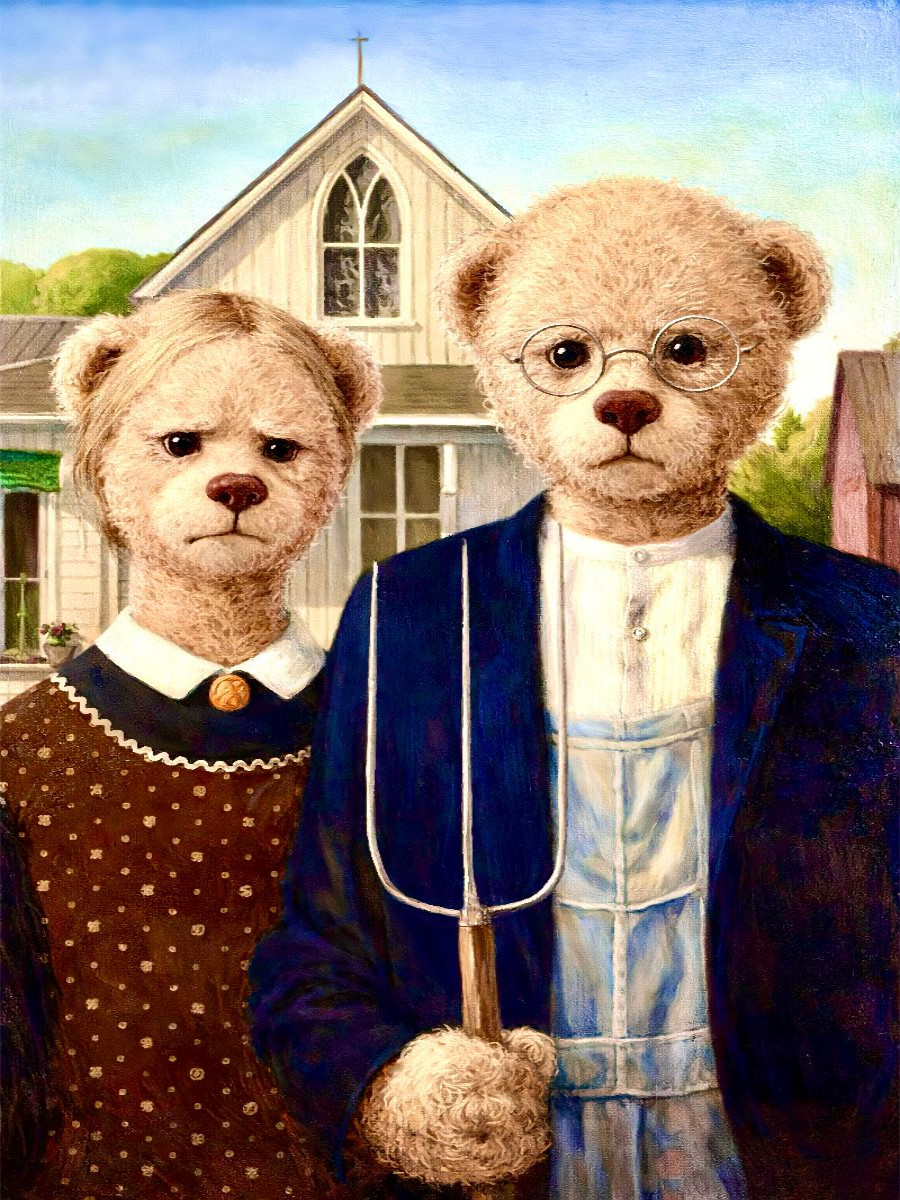 Teddy Gothic (American Gothic von Grant Wood, 1930)