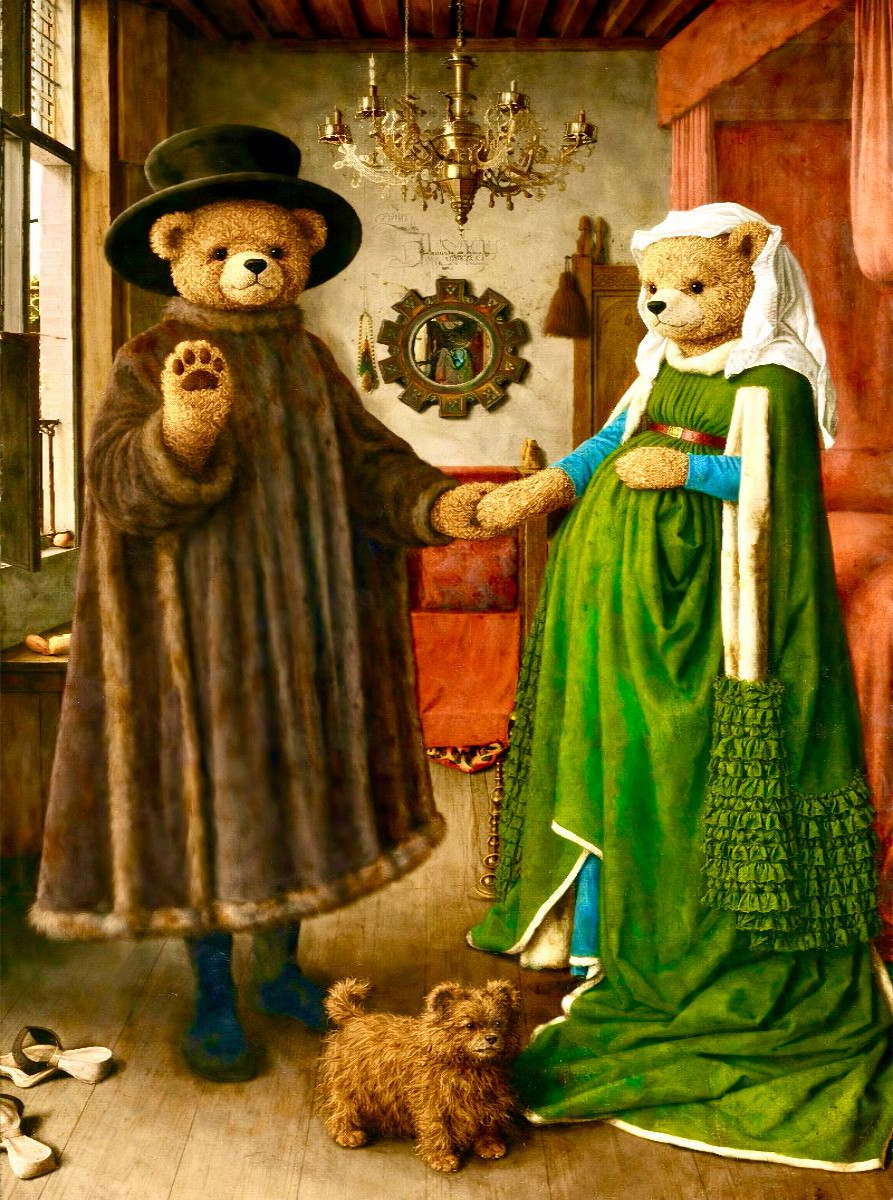 Das Teddy-Porträt (Das Arnolfini-Porträt von Jan van Eyck, 1434)