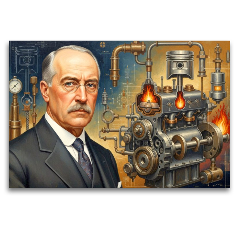 Rudolf Diesel (1858–1913) – effizienter Dieselmotor für schwere Fahrzeuge