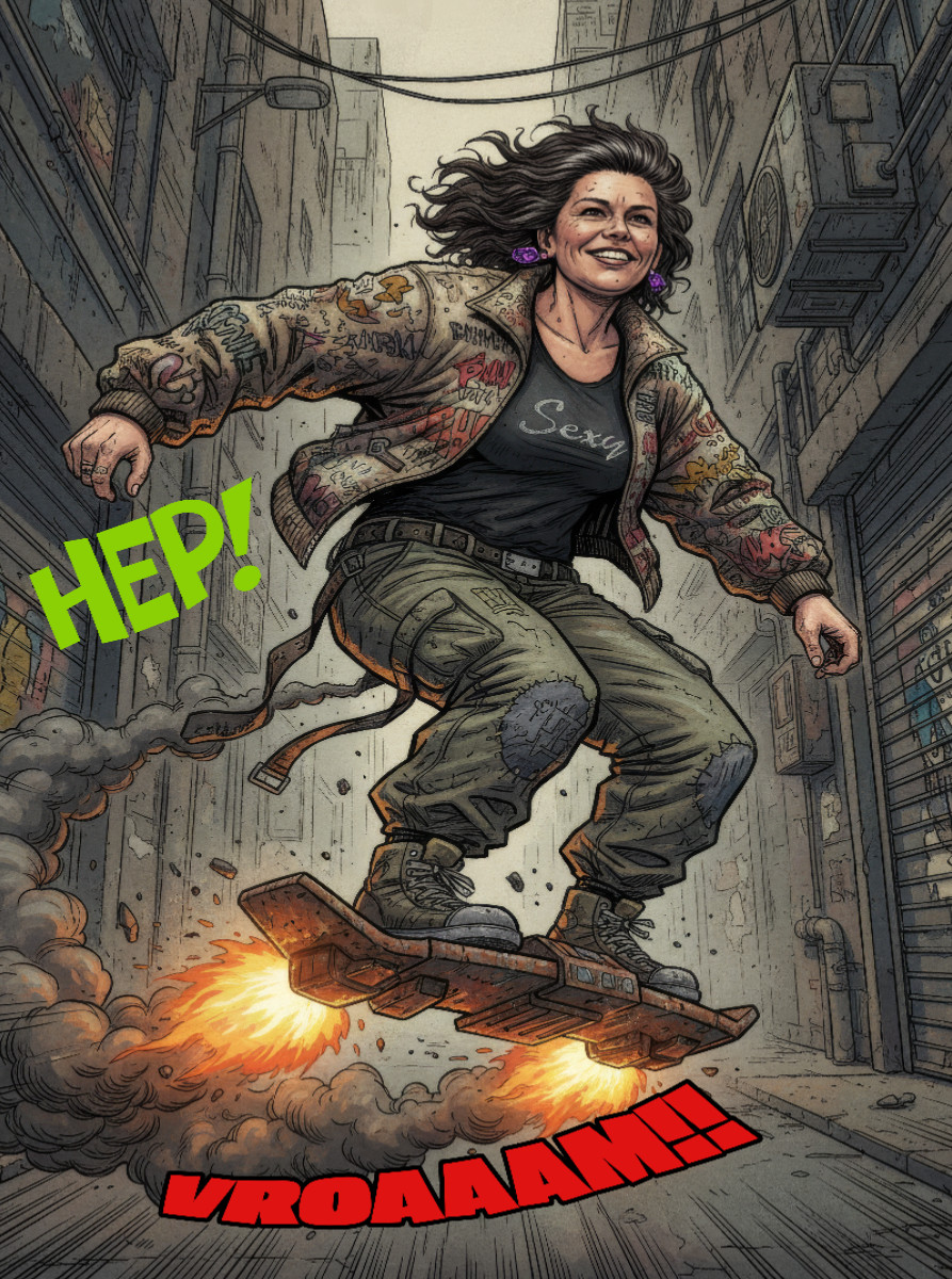 High-Speed auf dem Hoverboard