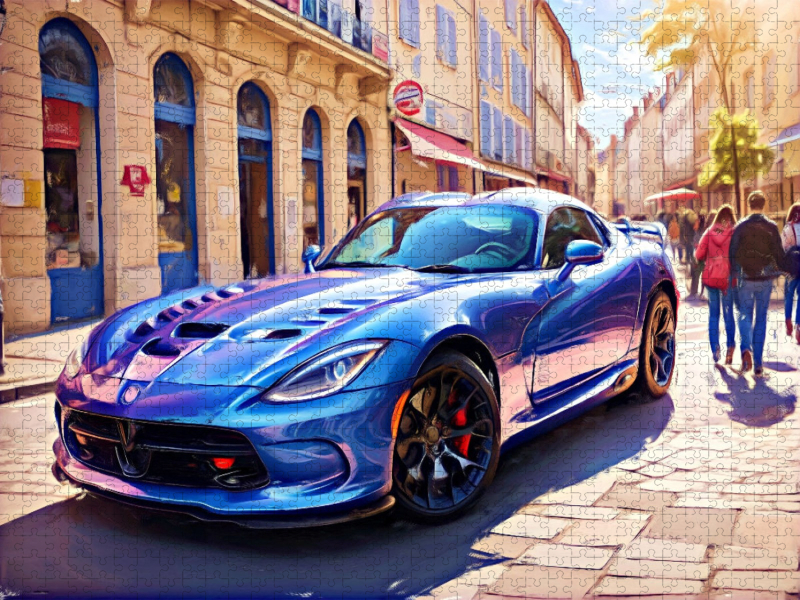 Eine Dodge Viper ist im Regen 'giftig'. Sie hat trotz ihrer Power keine Assistenzsysteme.