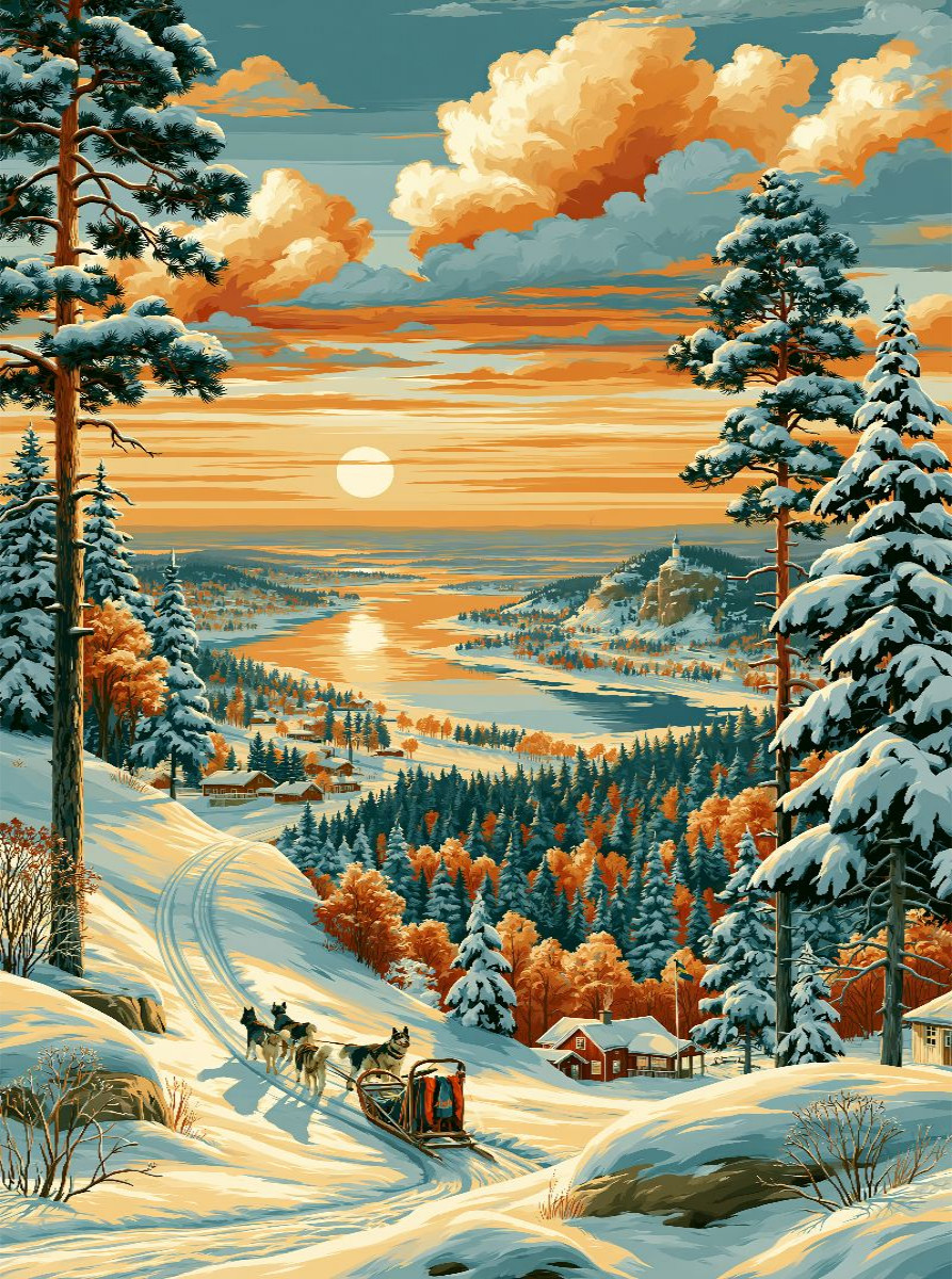 Winterlanschaft bei Östersund