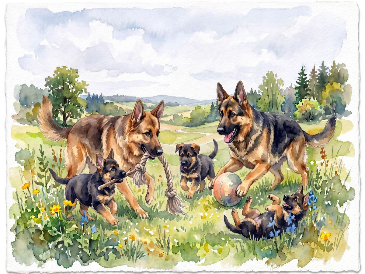 Schäferhunde Spielen