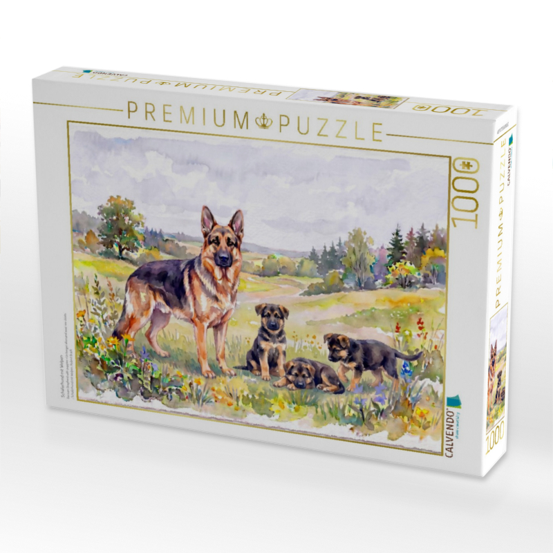 Schäferhund mit Welpen