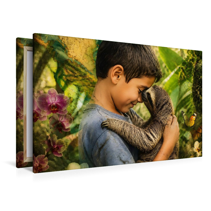 Im Herzen des Regenwaldes. Costa-Rica-Junge & Faultierbaby