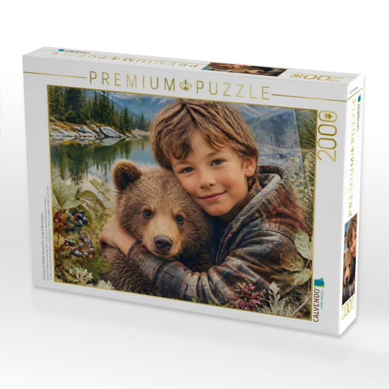 Freunde der Wildnis. Kanadischer Junge & Bärenjunges