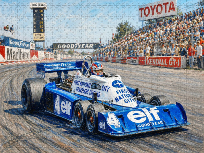 Mit sechs Rädern war der Tyrrell P34, den 1977 der Franzose Patrick Depailer fuhr, nur mäßig erfolgreich.