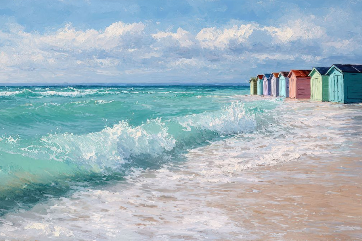 Bunte Strandhütten
