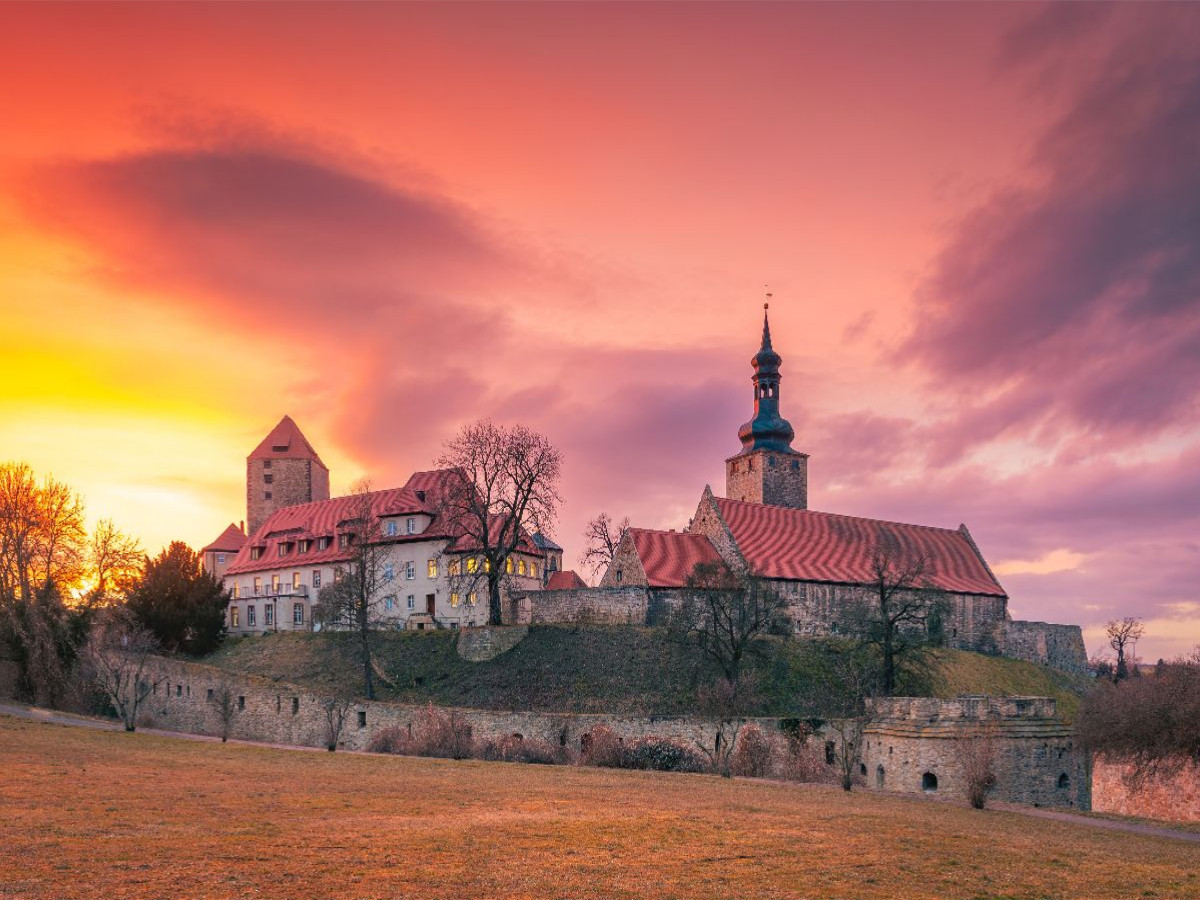 Sonnenuntergang über Burg Querfurt