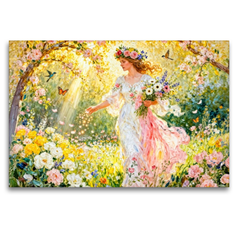 Flores – Göttin der Blütenfülle im sonnigen Garten