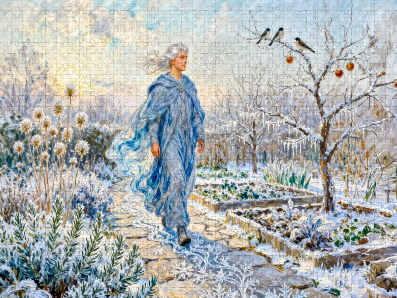 Boreas - Griechischer Gott des Nordwinds im Wintergarten