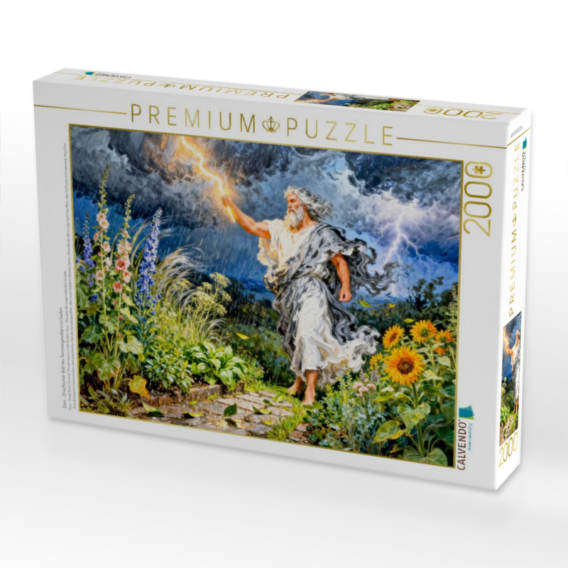 Zeus – Griechischer Gott des Sommergewitters im Garten