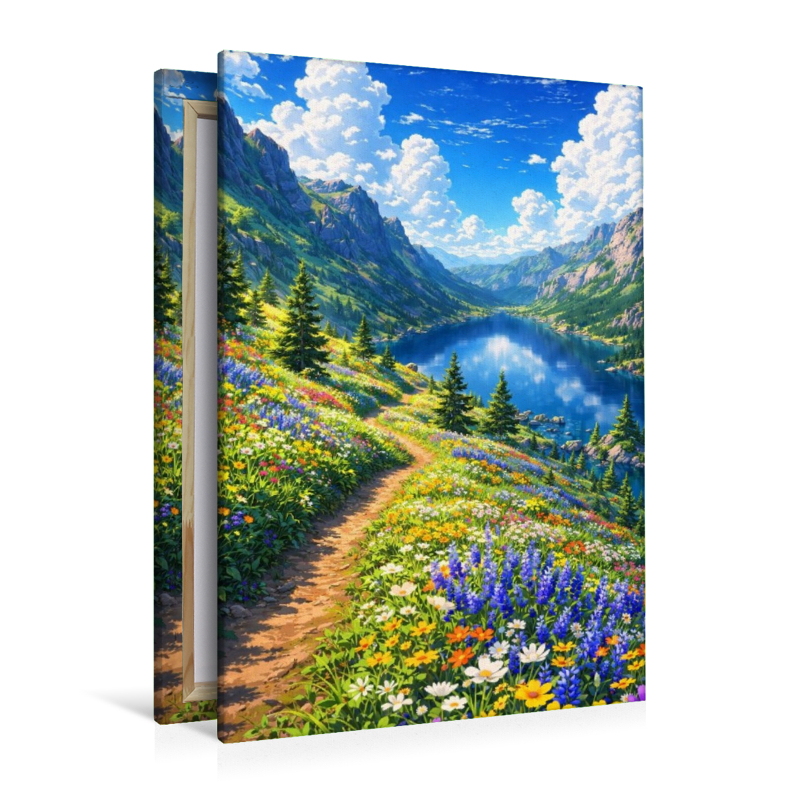 Versteckter See im Gebirge - wie im Anime Zeichentrickfilm