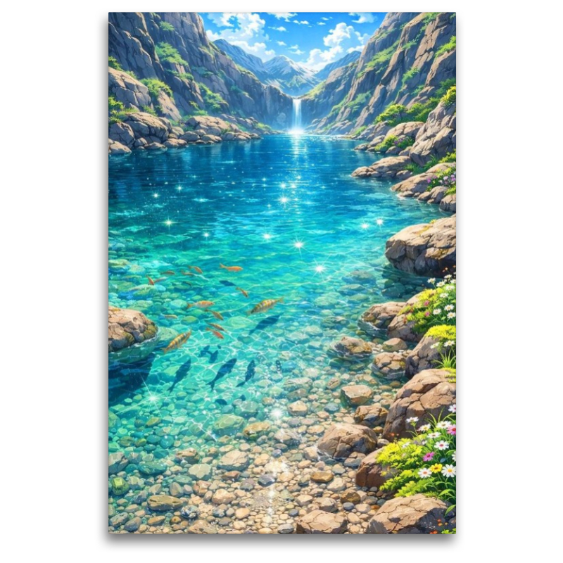 Glitzernde Oberfläche am See - wie im Anime Zeichentrickfilm