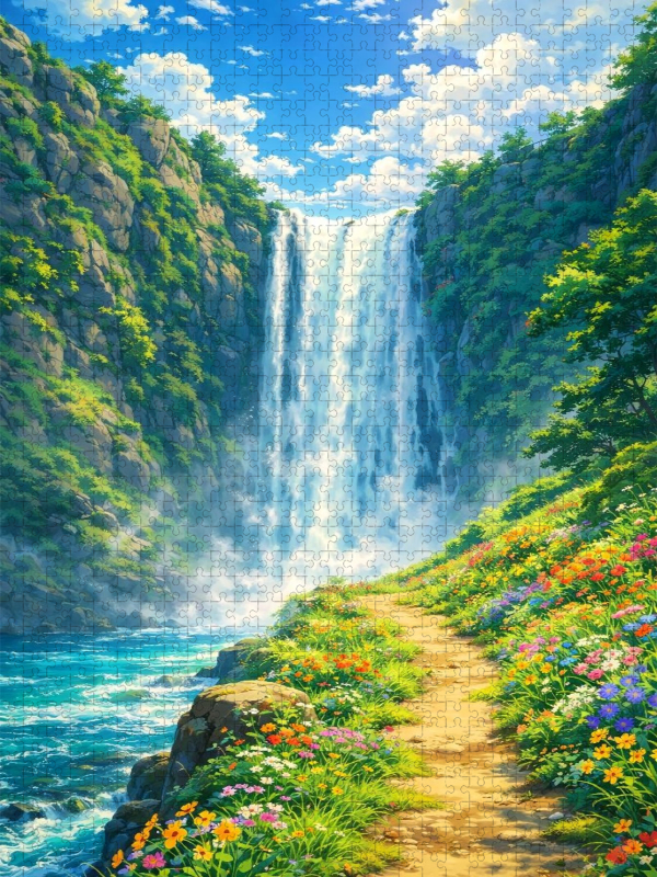 Rauschender Wasserfall - wie im Anime Zeichentrickfilm