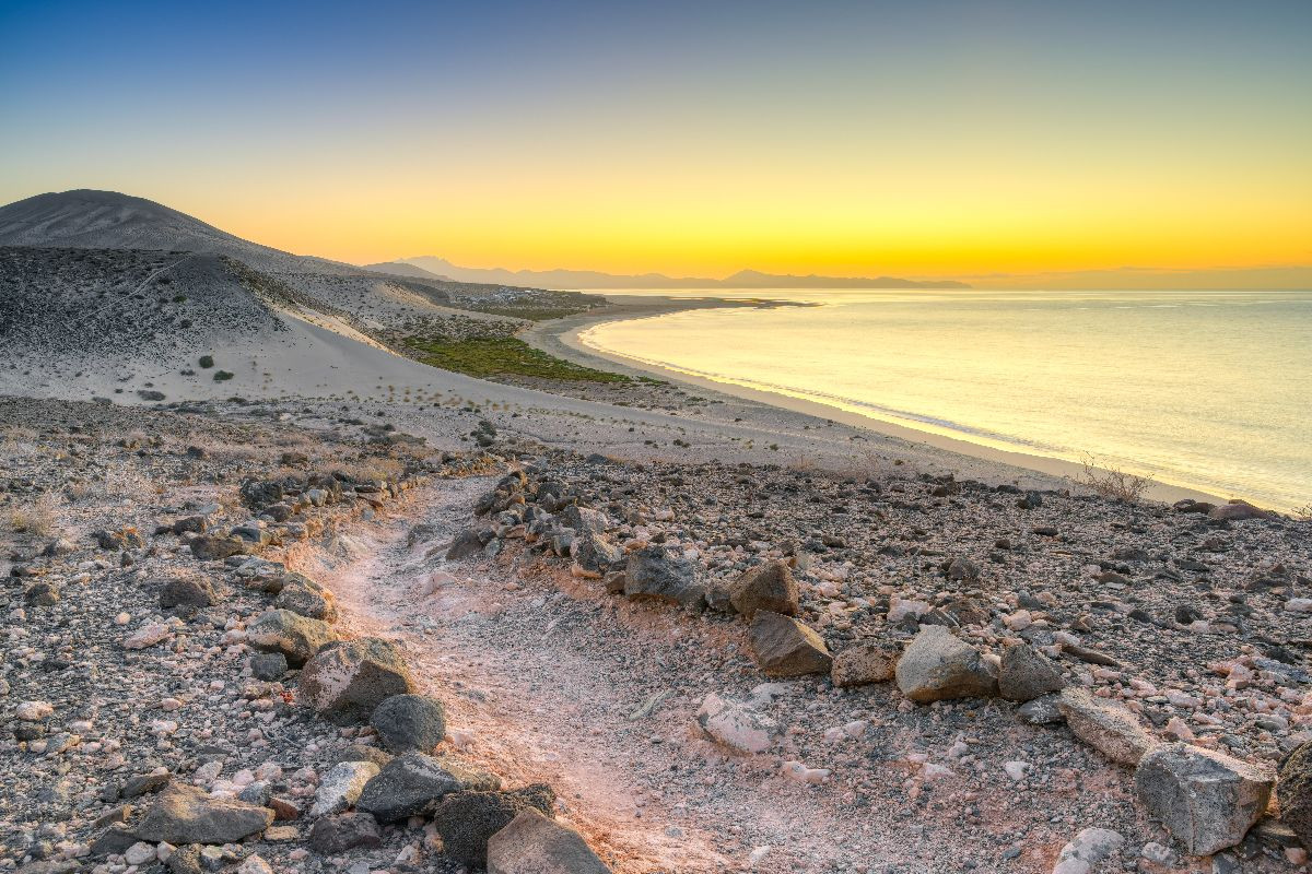 Blick Richtung Playa de Sotavento auf Fuerteventura