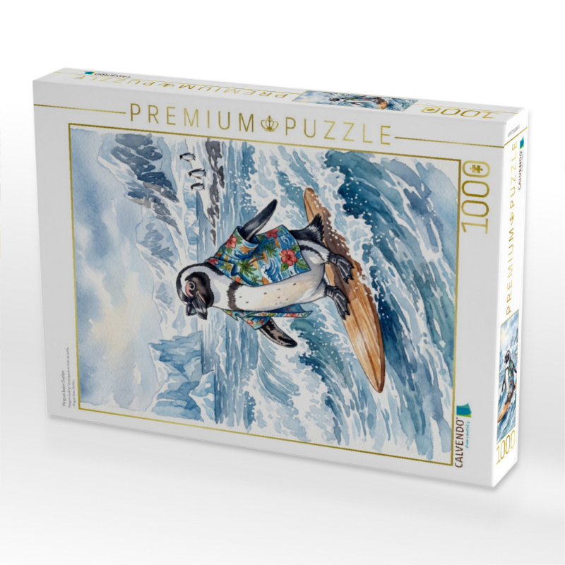 Pinguin beim Surfen