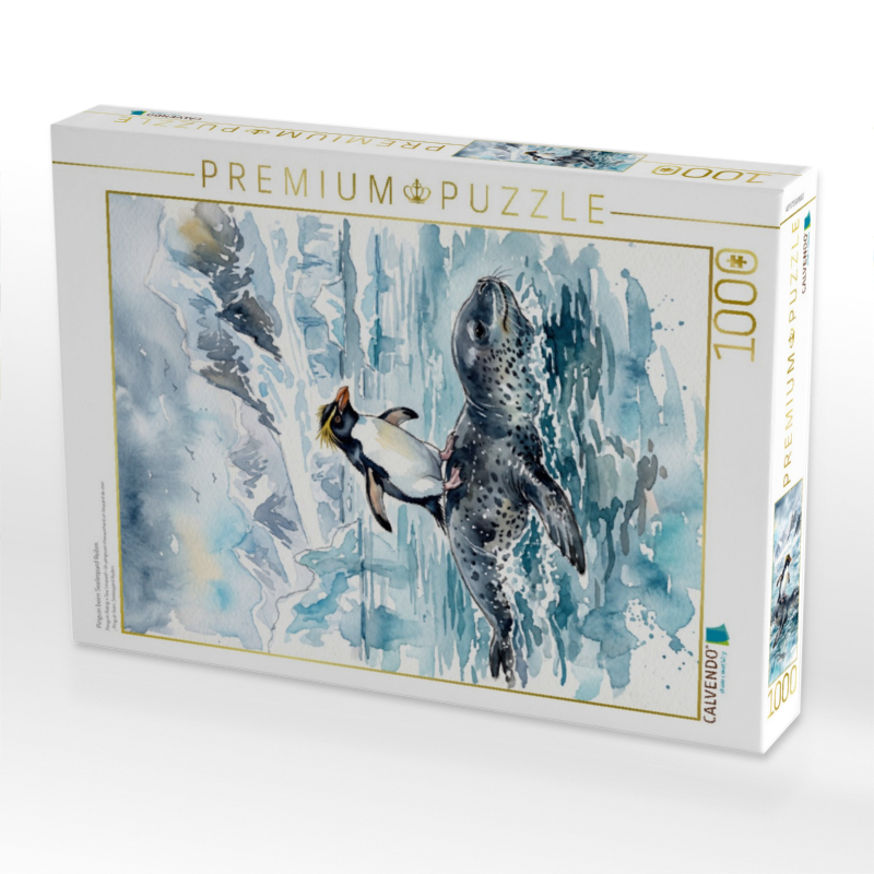 Pinguin beim Seeleopard Reiten