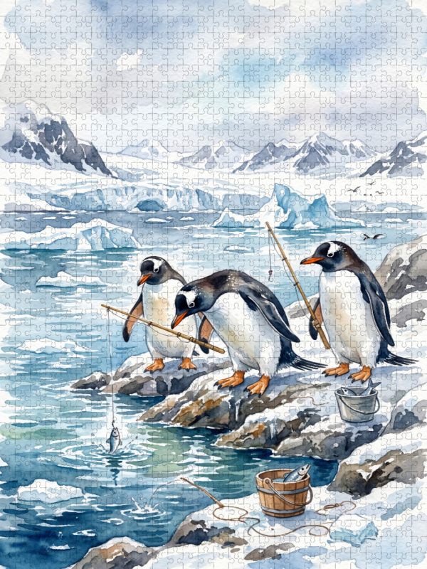 Pinguine beim Angeln
