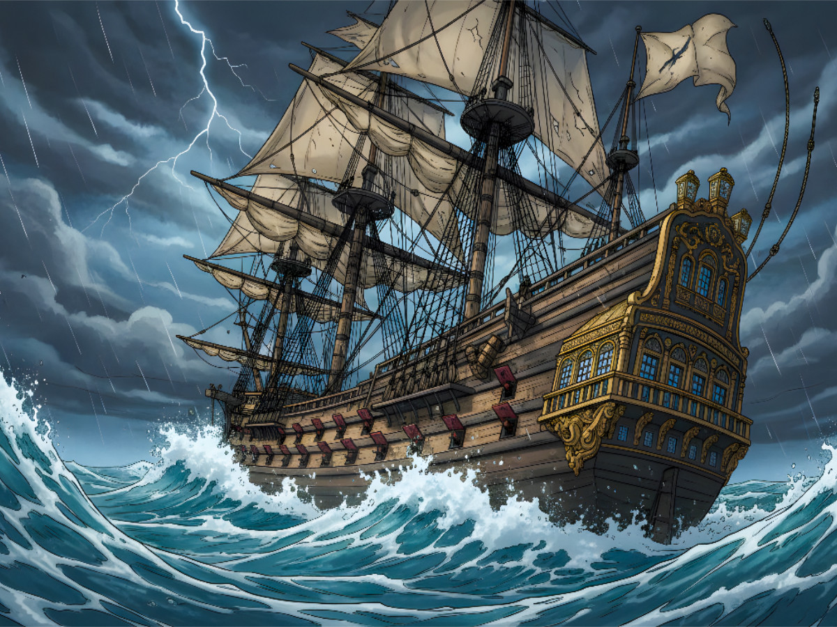 Im Sturm zerbricht das Schiff