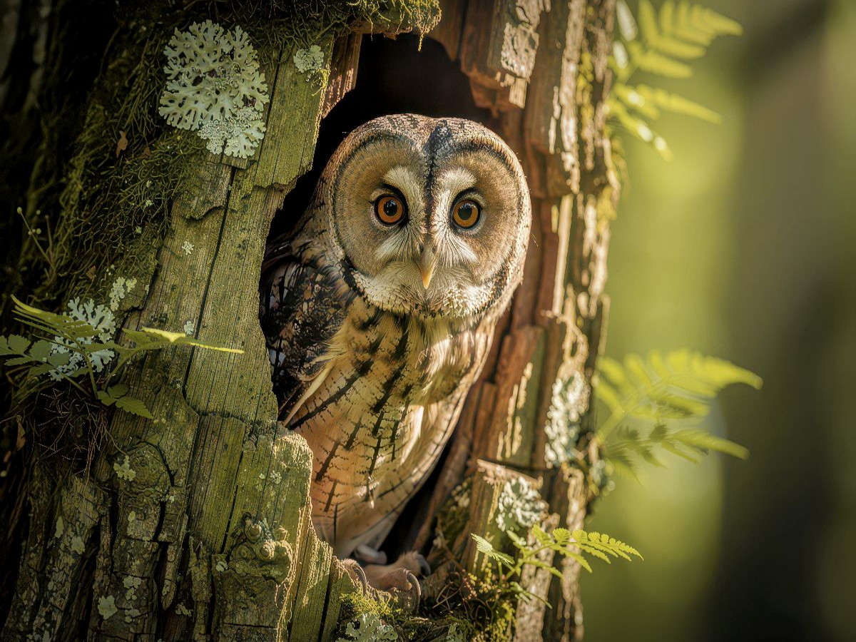Magie zwischen den Bäumen, nächtliche Naturkraft.