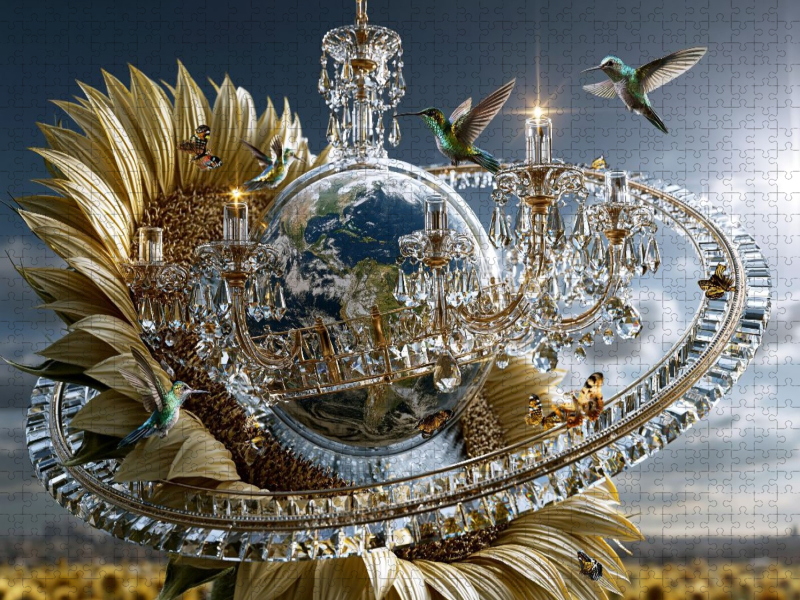 Die Kronleuchter-Planeten-Sonnenblume