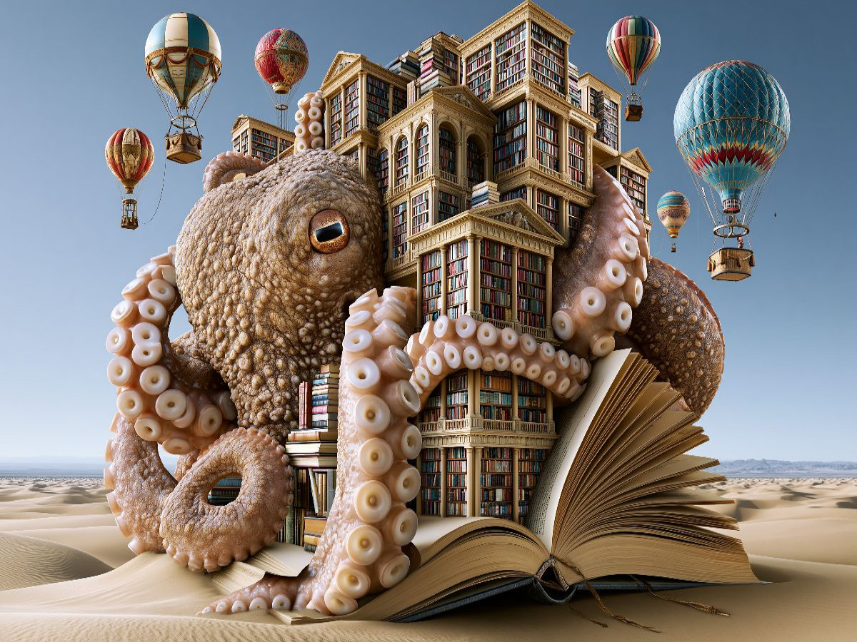 Die Heißluftballon-Oktopus-Sandbibliothek