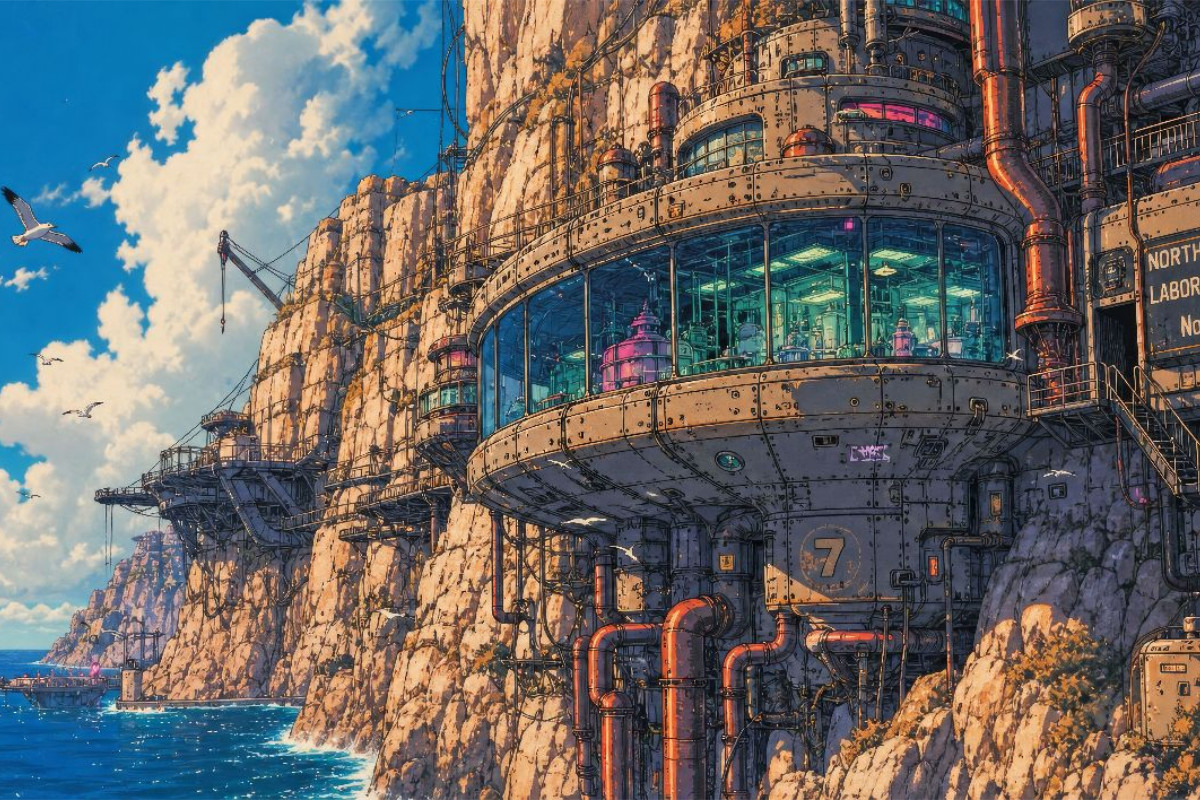 Szene aus 'Die geheimnisvolle Insel' von Jules Verne