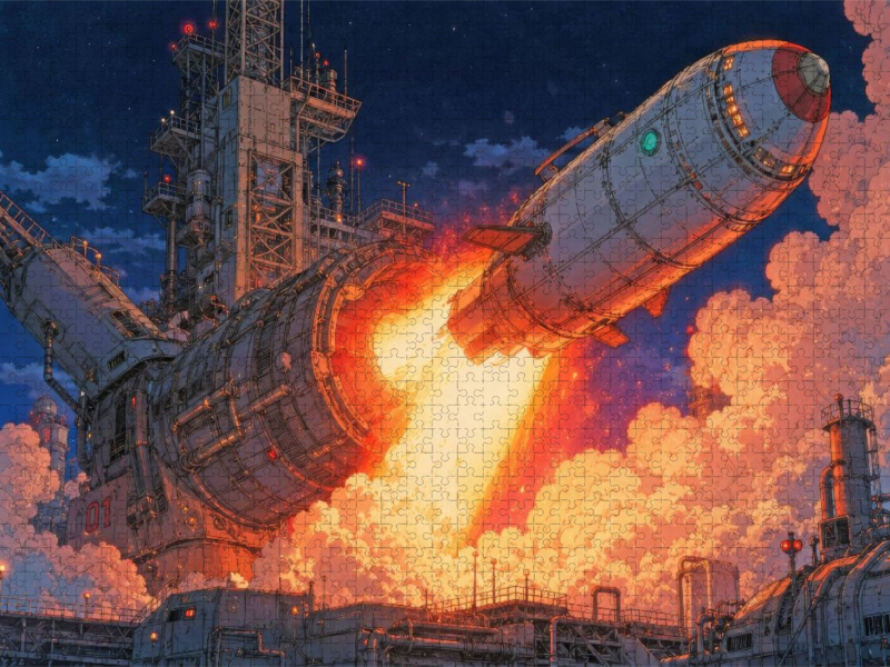 Szene aus 'Von der Erde zum Mond' von Jules Verne