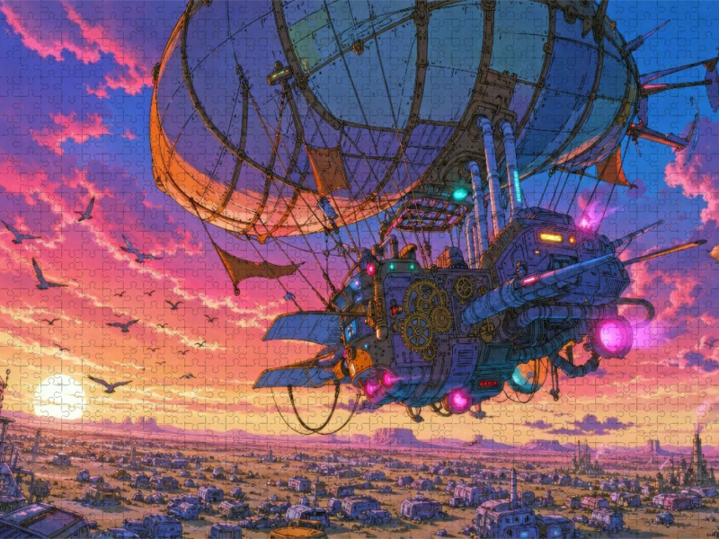 Szene aus 'Fünf Wochen im Ballon' von Jules Verne