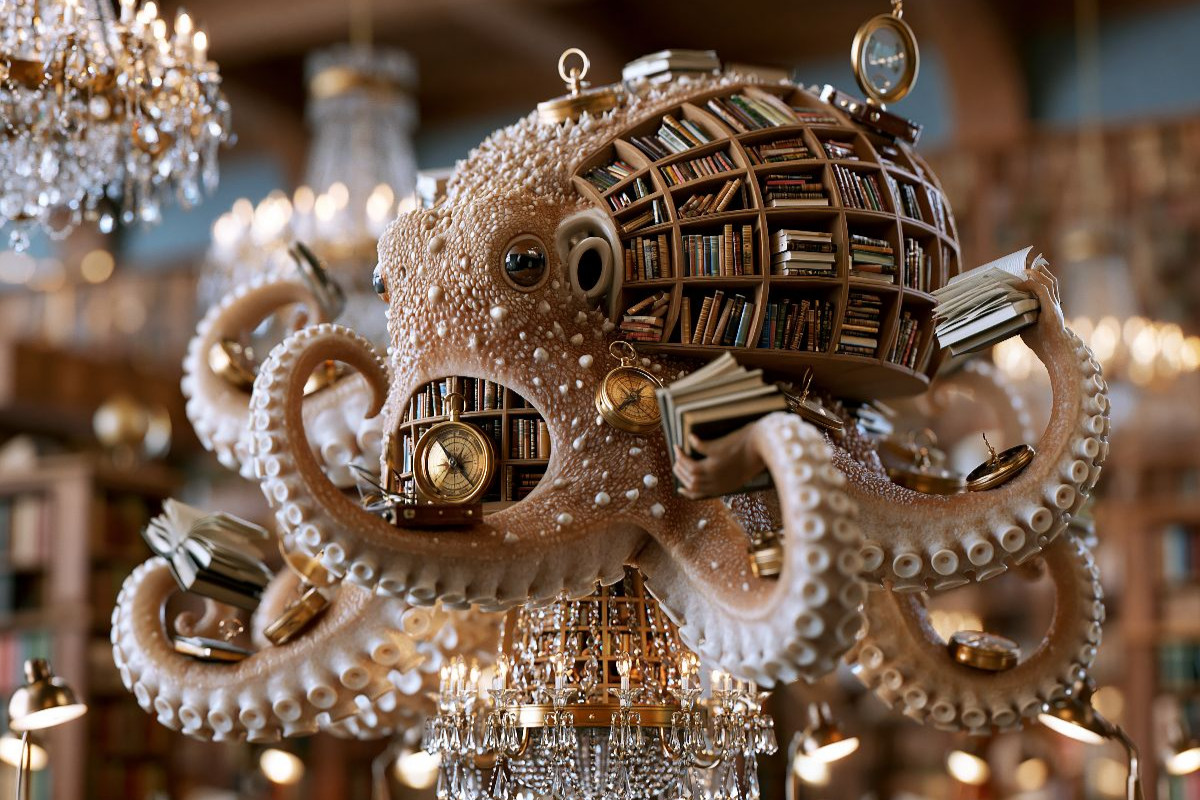 Bücherregaloktopus