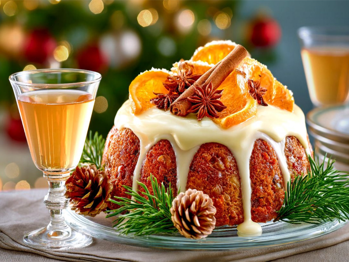 Weihnachtliche Mürbeteig-Torte mit Orangenzersten und einem Hauch von Zimt und Anis