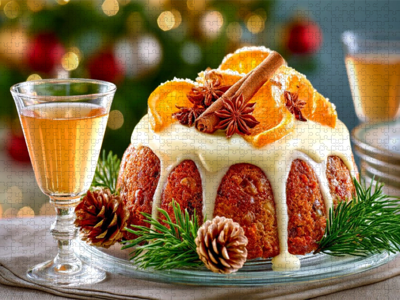 Weihnachtliche Mürbeteig-Torte mit Orangenzersten und einem Hauch von Zimt und Anis