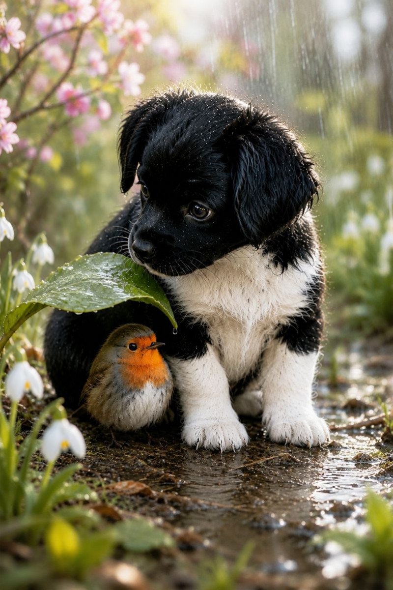 Kleiner Freund im Regen