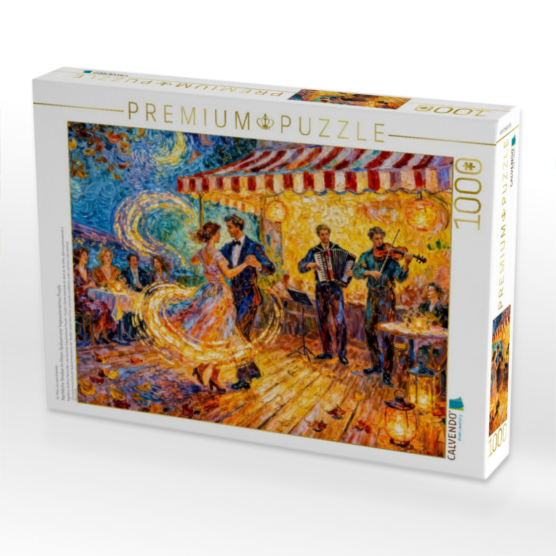 Nächtliche Tanzbar im Freien Spätsommer Impressionismus Puzzle