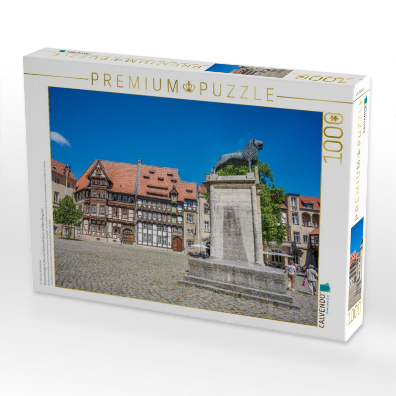 Braunschweiger Löwe und Fachwerkhäuser auf dem Burgplatz