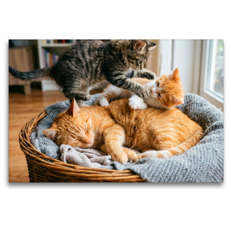 Unerschütterliche Geduld der Katzenmutter