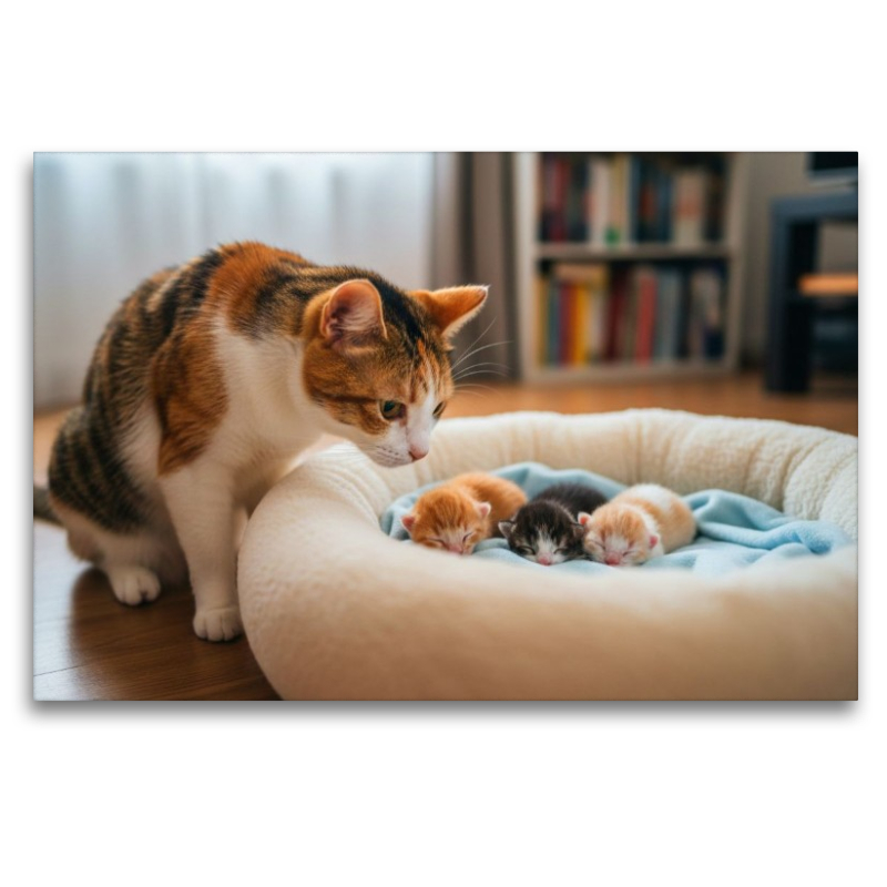 Katzenbabys schlafen im Körbchen