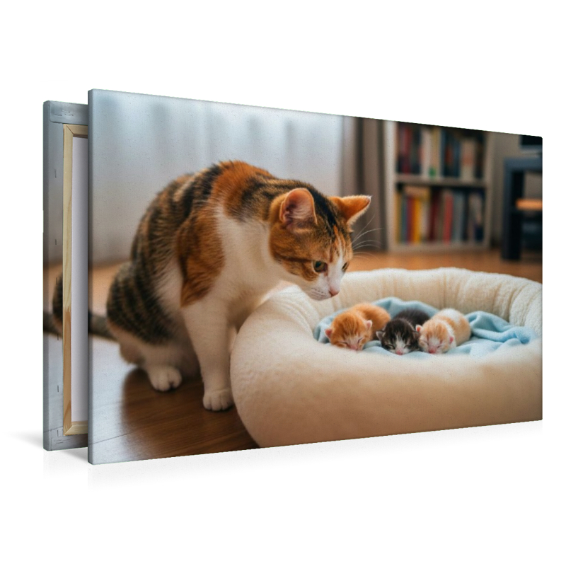 Katzenbabys schlafen im Körbchen