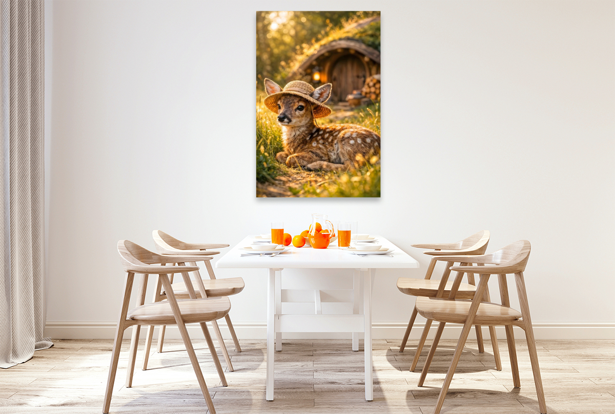 Das kleine Reh im Waldzuhause