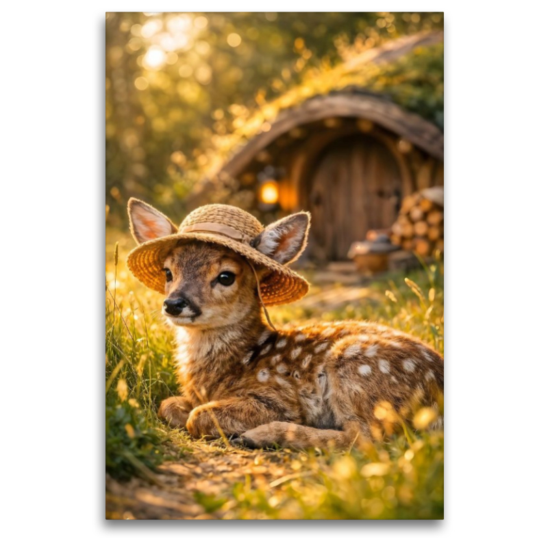 Das kleine Reh im Waldzuhause